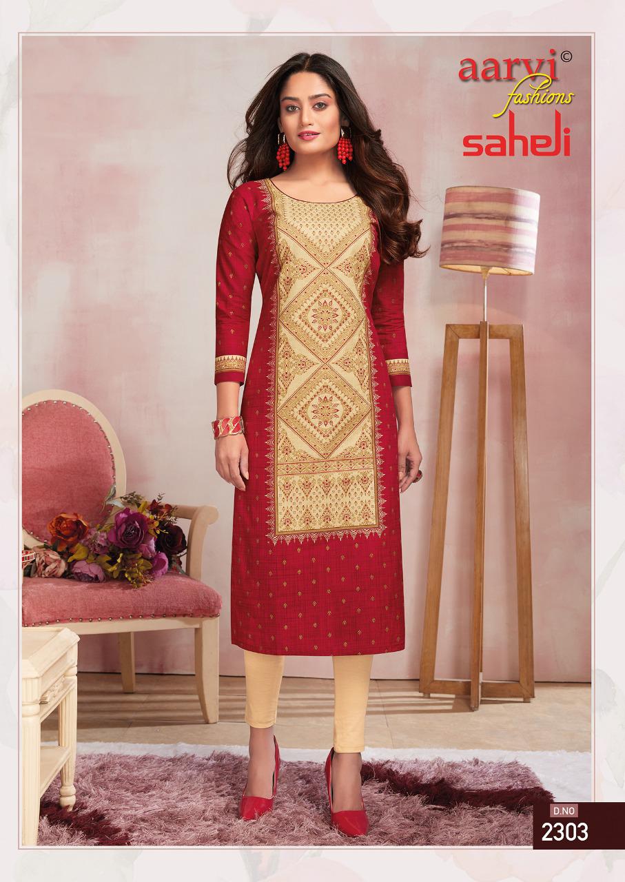 Aarvi Saheli 13 Fancy Regular Wear Cotton Designer Kurti Collection